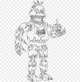 Chica Nightmare Coloring Pages Progress Background Transparent Toppng sketch template