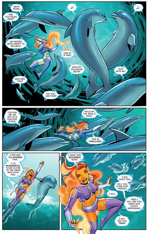 starfire rescues a dolphin why starfire is awesome marvel comics detective comics teen titans