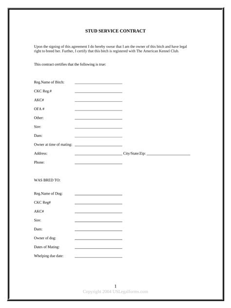 stud contract template form fill   sign printable  template