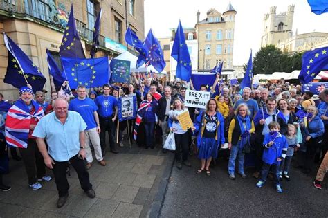brexit  wrexit hundreds turn   cambridge anti brexit rally