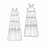 Tiered Burdastyle Sew Burda Technical Textillia sketch template