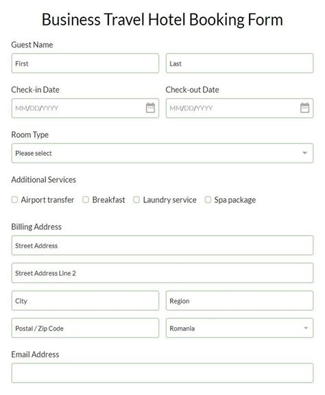 villa booking form template formbuilder