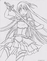 Asuna sketch template