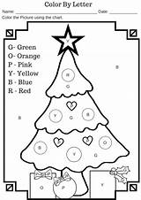 Christmas Coloring Letter Color Pages Worksheet Tree Printable Worksheets Kids Letters Preschool Kindergarten Print Code Shape Activities Printables Number Colouring sketch template