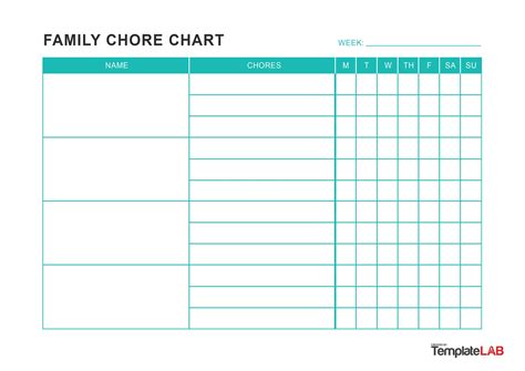 printable chore chart templates farrah printable