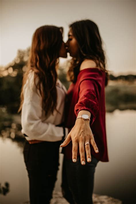 stunning outdoor proposal love is love lesbian engagement photos