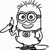 Coloring Pages Banana Print Minions Comments sketch template