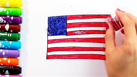 Desenhando Bandeira Dos Estados Unidos Com Glitter Usa