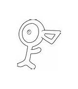 Pokemon Coloring Pages Unown sketch template