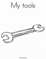 Tools Coloring Pages Worksheet Tool Hammer Box Wrench Carpenter Template Colouring Kids Print Kindergarten Nails Worksheets Construction Twistynoodle Preschool Built sketch template