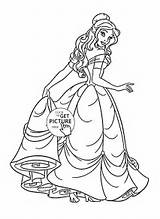 Disney Coloring Princess Pages Beauty Belle Kids Beast Drawing Printable Print Sheets Clipart Colour Cartoon Girls Drawings Cinderella Disneys Library sketch template