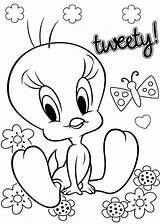 Tweety Coloring Bird Pages Printable Print Kids Template Butterfly Color Valentine Sheets Adult Gangster Book Drawing Lois Timothy Eunice Gangsta sketch template