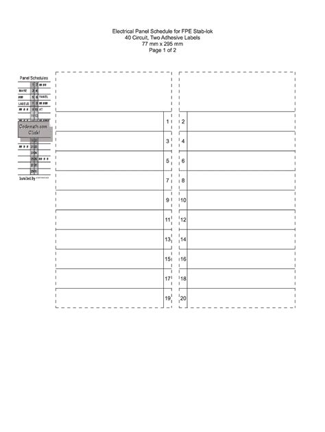 printable circuit breaker panel labels fill  printable