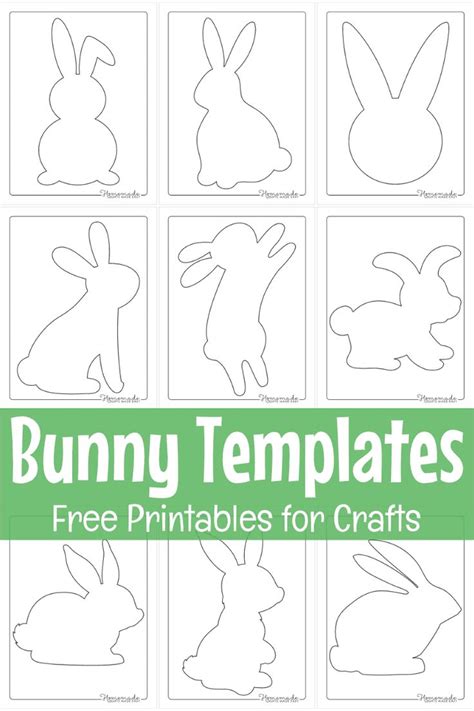 printable bunny templates  kids