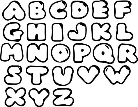 alphabet  drawn  black  white
