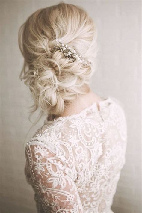 classical wedding hairstyles airy side updo on blonde thin hair kelsie