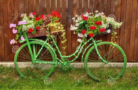 green polka dot bicycle planter vintage bicycle decor retro bike
