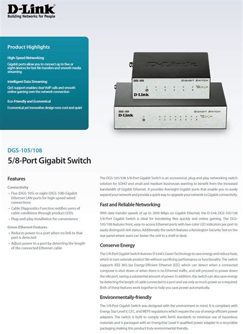 link dgs   port gigabit desktop switch metal housing dgs