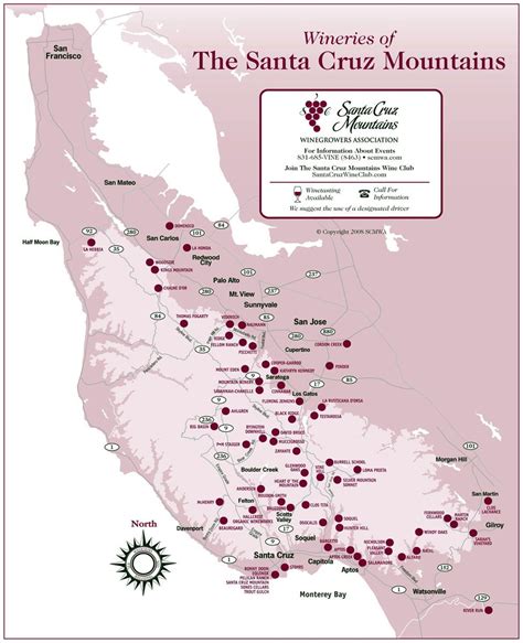 santa cruz wineries map dakota map