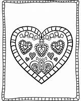 Coloring Adults Valentines Pages Heart Kids sketch template