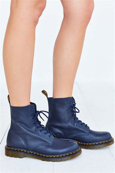 dr martens leather pascal  eye boot  navy blue lyst