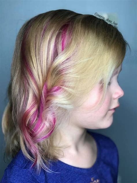 cutest  girl  favorite color  pink pink hair streaks