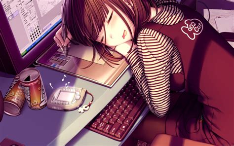 Aj07 Illustor Anime Art Girl Sleeping