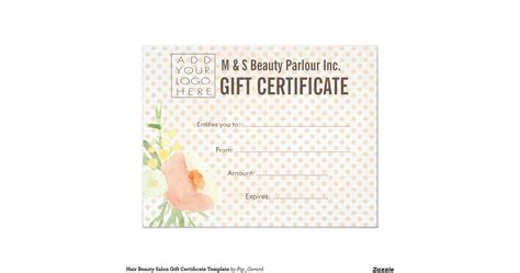 hair beauty salon gift certificate template  cm   cm invitation