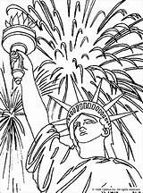 Statue Print 4th Patriotic Colouring Libertys sketch template