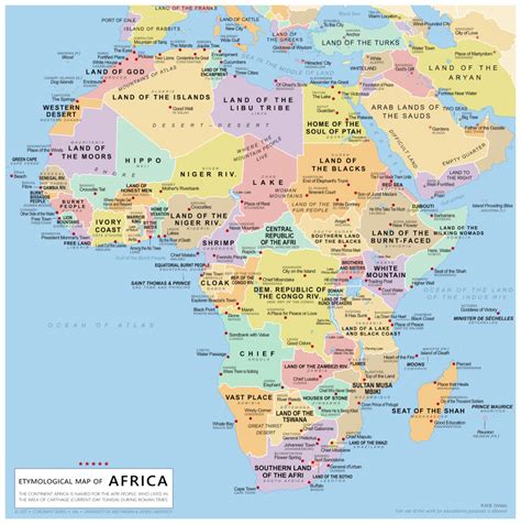 etymological map  africa vivid maps