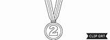 Medal Second Template Clipart Place sketch template
