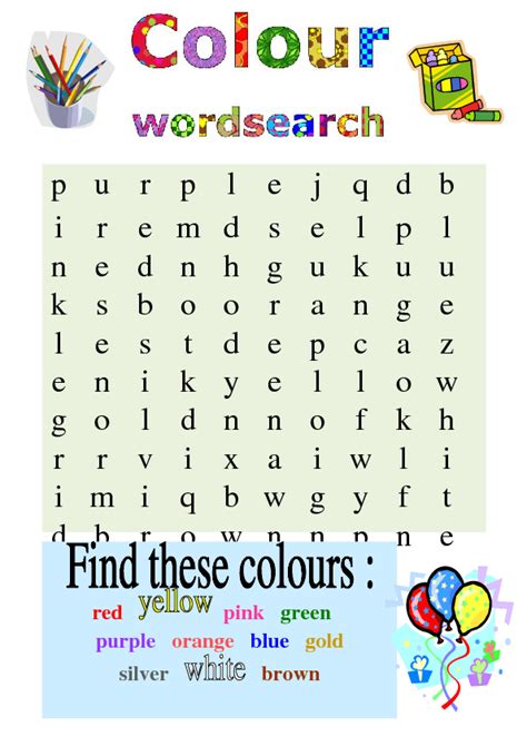 colour word search