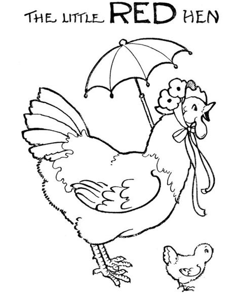 red hen colouring pages     red hen