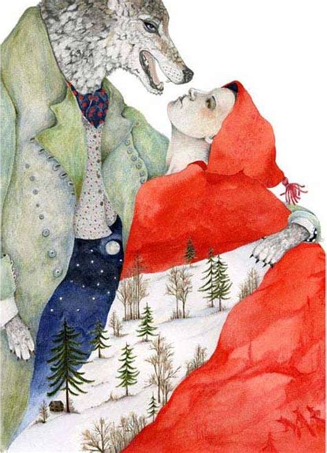 Items Similar To Wolf Red Riding Hood Art Print Wolf Painting Wolf And