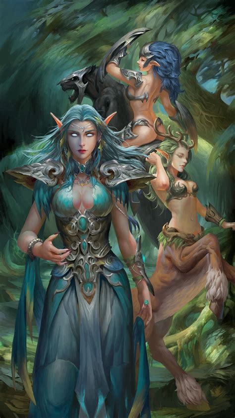 world  warcraft night elves elves fantasy fantasy races fantasy warrior fantasy art women