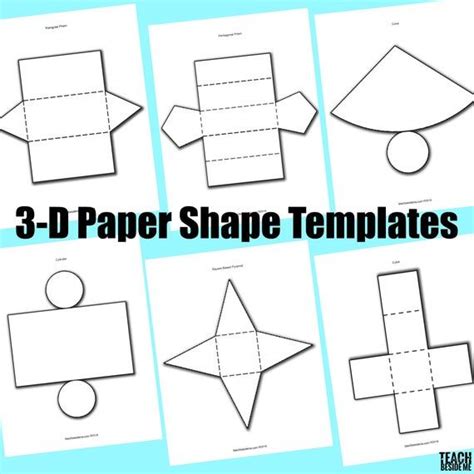 paper shape templates etsy math geometric shapes shape