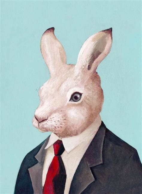 rabbit fine art print rabbit illustration giclee wall art