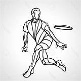 Frisbee Vector Throwing Sportsman Vectorified sketch template