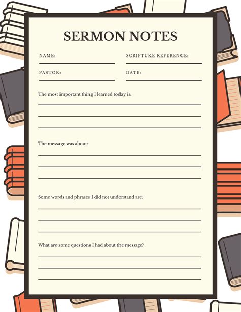 printable sermon notes sheet sermon notes bible study template