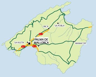 mallorca map  mallorca balearic island spains