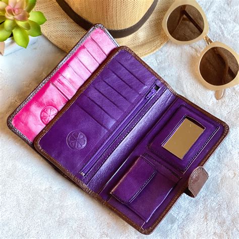 handmade leather wallets  women leather wallets bicolor gifts
