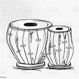 Musical Drums Muzikale Indische Dholak Indisches Musikinstrument Indiani Indiano Musicale Alliesinteract Sitar Instrumenten Trommelt Weinlese Tamburi Mridanga Foglie Linee Microstock sketch template