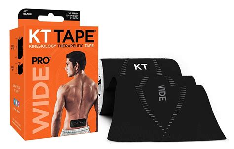 kt tape pro wide synthetic kinesiology tape roll  precut    strips jet black