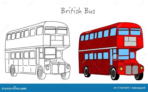 british double decker bus cartoon vector cartoondealercom