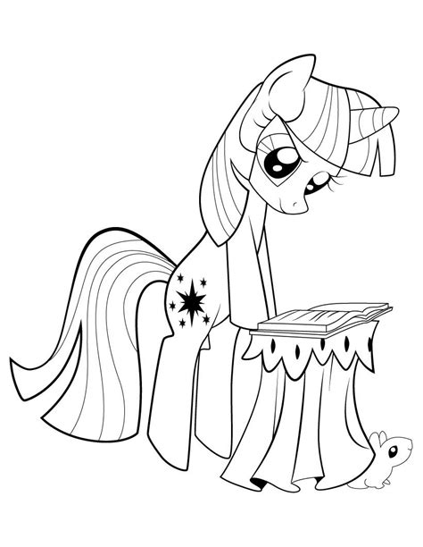 pony twilight sparkle reading coloring page   pony