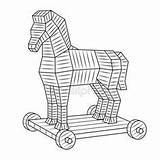 Trojan Ptss Troya Caballo Abortus Adults Vektorillustration Trauma Paard Troje Lijden Pijn Burn sketch template