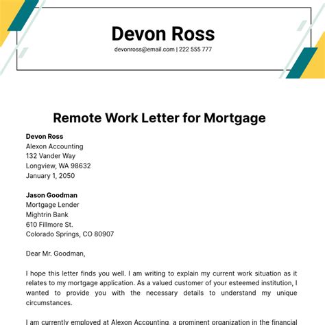 work  home letter templates examples edit