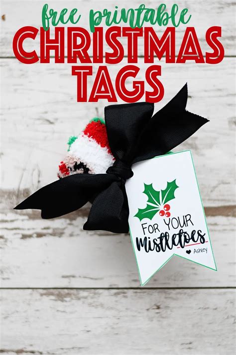 printable christmas gift tags   mistletoes christmas