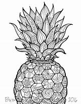 Mandala Coloring Pineapple Pages Lala Dewitt sketch template