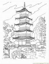 Pagoda Japanese Buddhist Coloring Japan Temple Drawing Pages Chinese Printable Sketch Sightseeing Architecture Color Coloringpages101 Tattoo Temples Colouring Online Shrine sketch template
